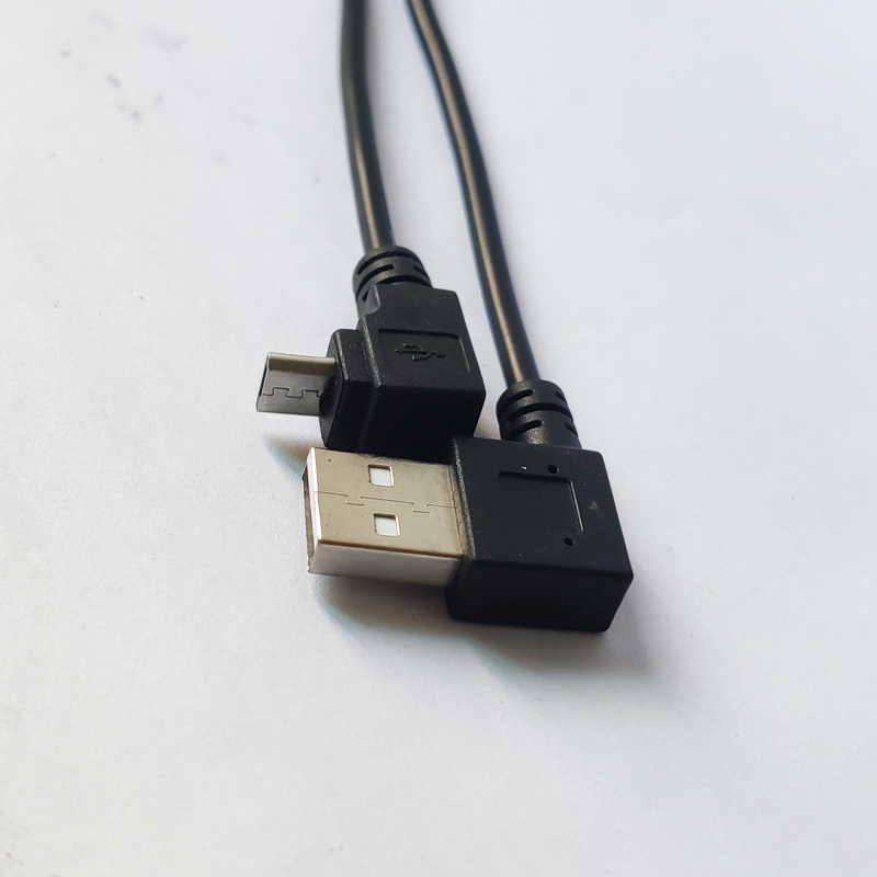 Left Angle USB AM to UP Angle Micro USB Cable 