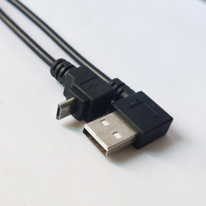 Left Angle USB AM to UP Angle Micro USB Cable 