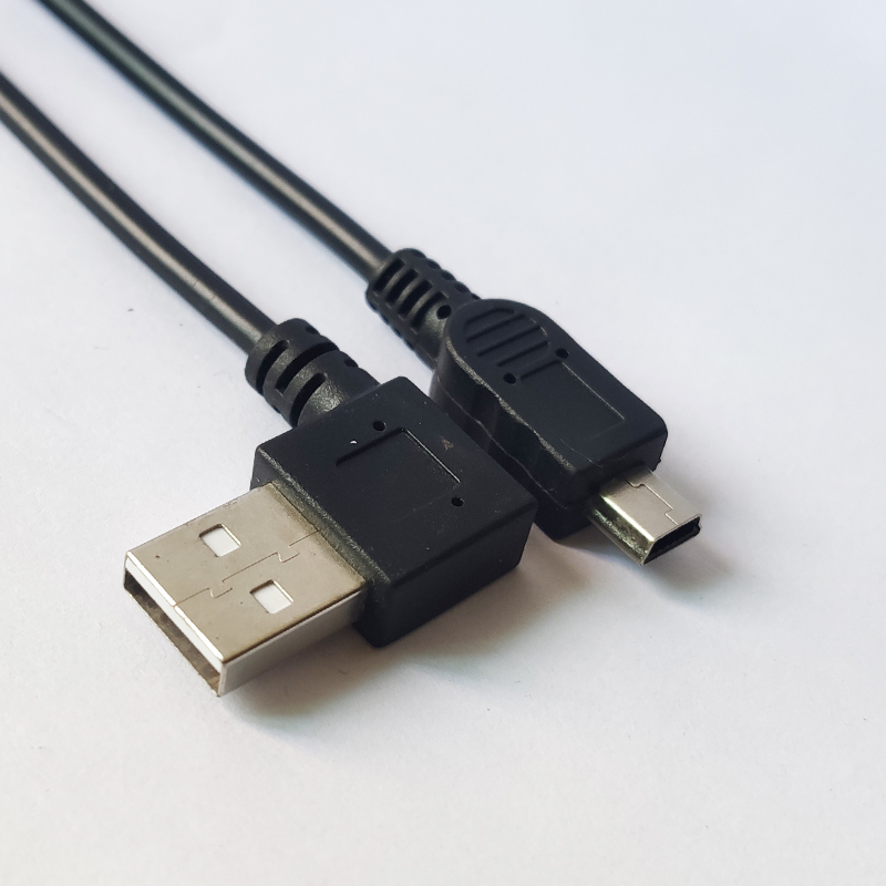 Left Angle USB AM to Mini USB Cable 