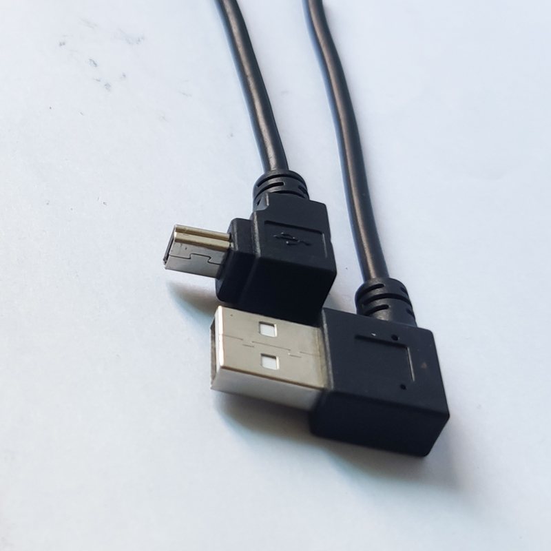 Left Angle USB AM to UP Angle Mini USB Cable 