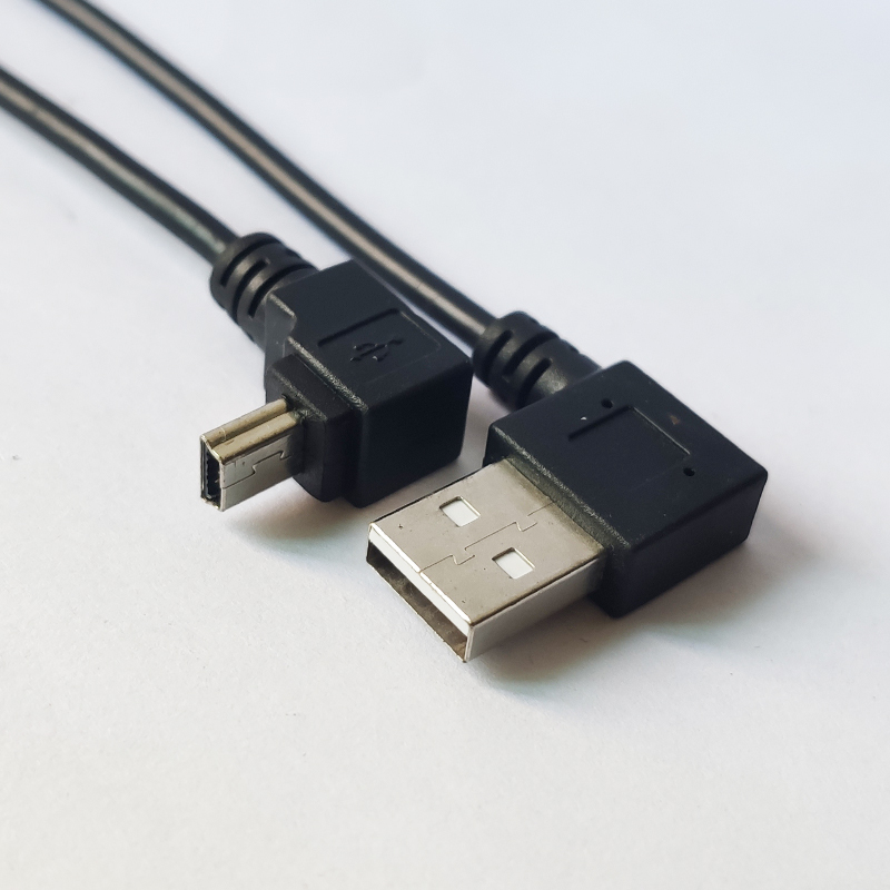 Left Angle USB AM to UP Angle Mini USB Cable 