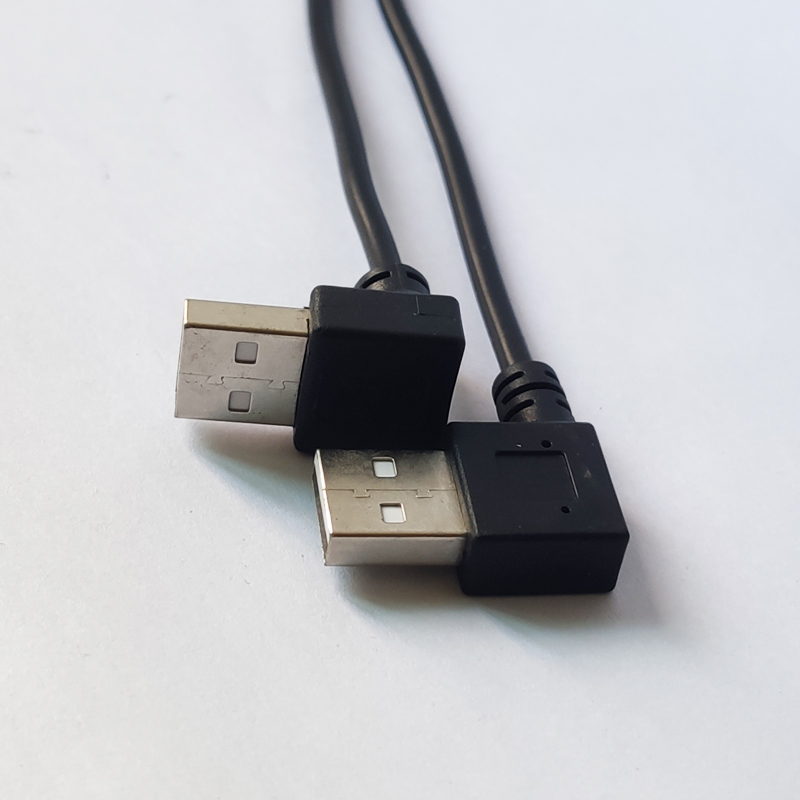 Left Angle USB AM to UP Angle USB AM Cable 