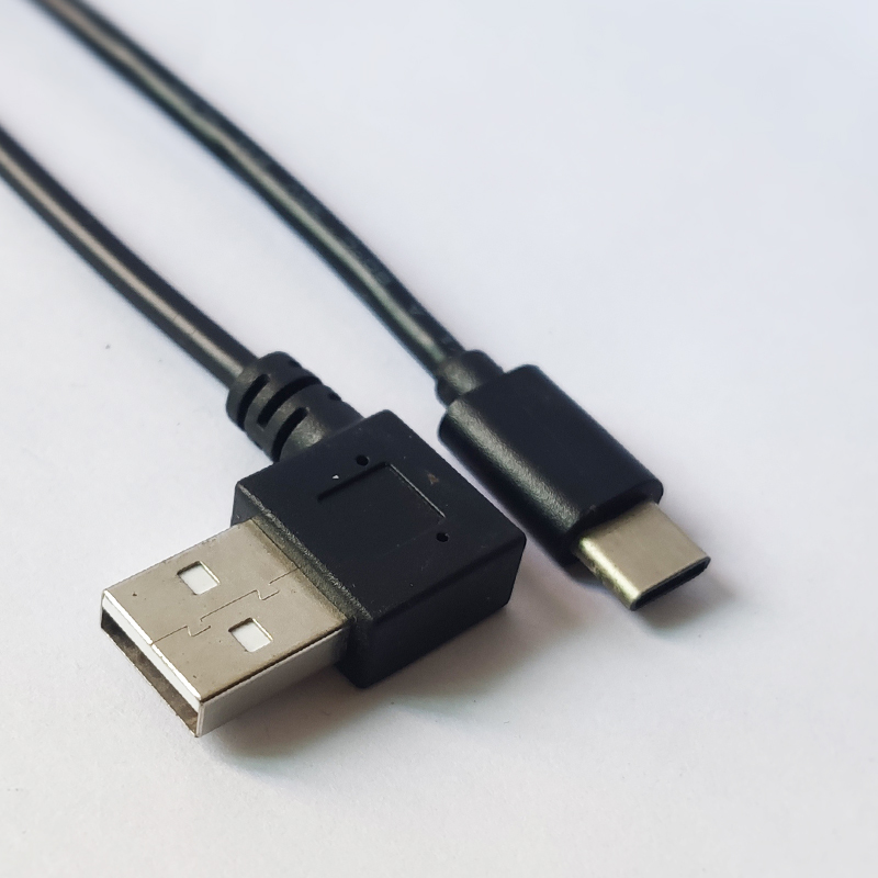 Left Angle USB AM to Type C Cable 