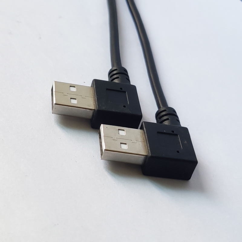 Left Angle USB AM to Left Angle USB AM Cable 
